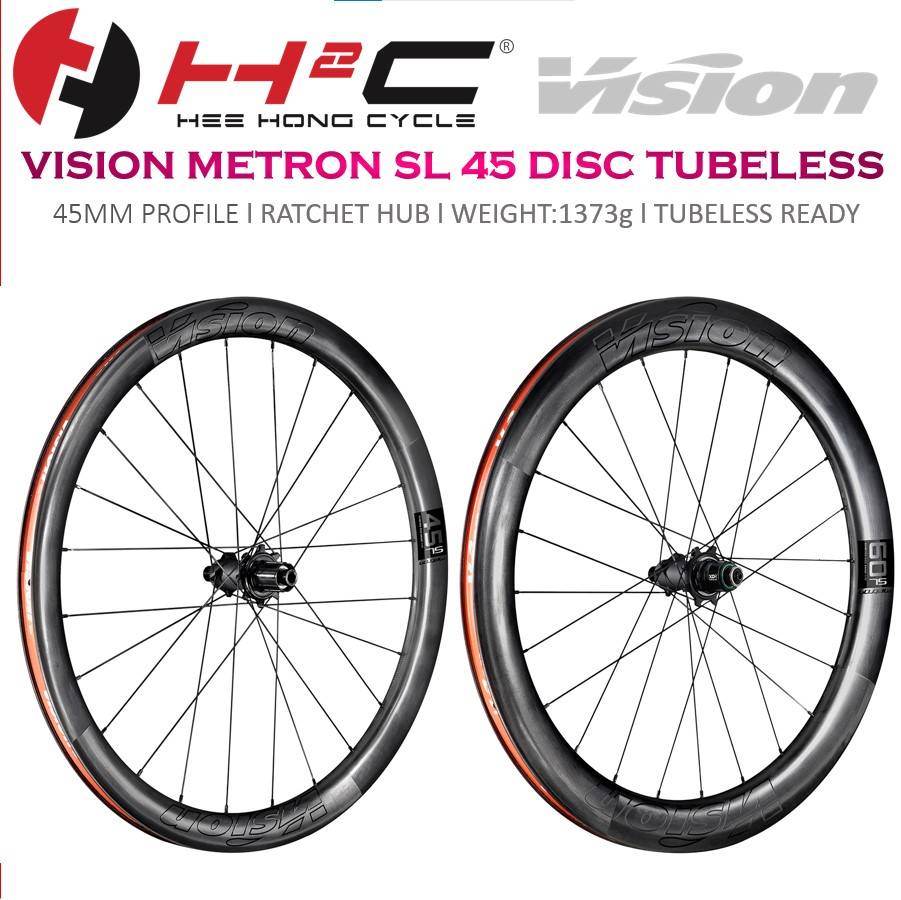 VISION METRON SL 45 & 60 DISC TUBELESS READY WHEELSET